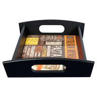 Plateau de service en bois A4 avec insert en MDF, style rustique, personnalisable avec logo, vente en gros, impression par sublimation