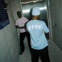 F5528 Chemises pour hommes T-shirt surdimensionné Coupe ample T-shirt à col rond Streetwear T-shirt à manches courtes lourd Gym Workout Tops