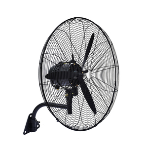 Ventilateur mural industriel noir de 26 pouces avec grille de sécurité, trois pales en aluminium, commande mécanique, puissant pour usage extérieur intensif - Product Image 1