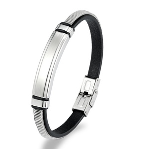 Brazalete Curvo de Acero Inoxidable para Hombre, Estilo Coreano, Personalizado, con Superficie Lisa, Venta al Por Mayor Transfronteriza - Product Image 1