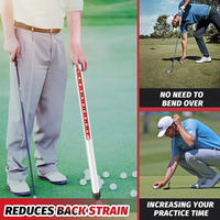 Nouveauté, accessoire de golf, tube à poils longs en plastique, cueilleur de balles de golf, tube de récupération de 21 balles