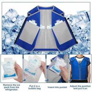 Chaleco Refrigerante para Hombre y Mujer para Clima Cálido, Chaleco Reflectante con 24 Bolsas de Hielo, Ropa Refrigerante para Trabajar en el Calor - Product Image 2