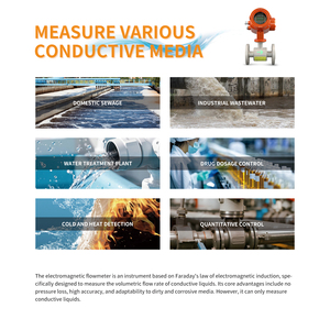 JVLER高精度デジタルRS485電磁流量計、廃水処理用液体磁気流量計 - Product Image 5