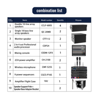 Meilleure Vente Professionnel Double Tweeters 10 Pouces 8 Ohms Enceintes Line Array Équipement Étanche Système Sonore Passif pour Événements Extérieurs