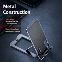 Support de téléphone et tablette de bureau multifonction en métal, pliable, réglable en hauteur, support universel pour téléphone et iPad