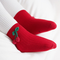 Fruit chaussette enfant infantile couleur unie épaissir bébé chaussettes matériel 100% coton techniques tricoté Type de produit bas