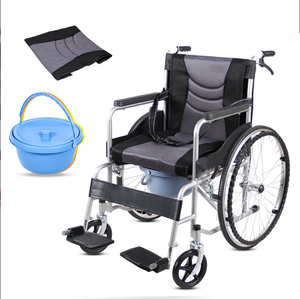 Fauteuil roulant manuel pliable en acier, fauteuil roulant de transport, roues arrière de 12 pouces avec pneus en PU - Product Image 2