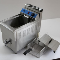 Friteuse à gaz de table commerciale en acier inoxydable 18L Friteuse McDonalds Machine avec 2 réservoirs et 2 paniers