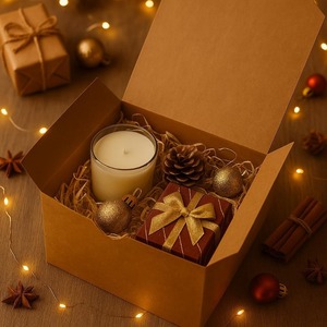 Kraft <b>paper</b> gift box, <b>thick</b> kraft <b>paper</b> box, suitable for gifting and preparing surprises, can be customized according to needs - Product Image 5