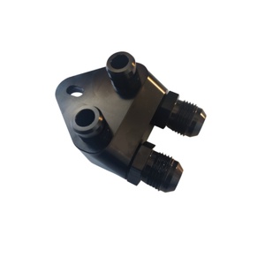 Service de fraisage CNC personnalisé, aluminium anodisé argenté, adaptateur de refroidisseur d'huile 8HP selon votre dessin - Product Image 4