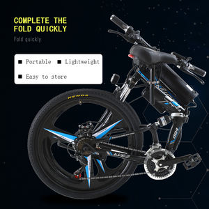 Vélo électrique pliable AKEZ 26 pouces |   Moteur sans balais 36V 350W, batterie au lithium 10Ah |   Cadre en acier carbone léger |   Pneu double large - Product Image 4