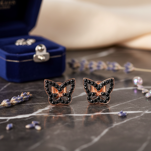 Black Zircon Butterfly Design Stud <b>Earrings</b> Turkish Wholesale Fashion 925 Sterling Silver Jewelry - Product Image 3