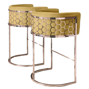 เก้าอี้บาร์ทรงสูงทันสมัยขายดี ดีไซน์หรูหรา โครงสแตนเลสหุ้มผ้า สำหรับใช้ในบ้าน บาร์ ร้านอาหารกลางแจ้ง ห้องนั่งเล่น ห้องนอน และร้านเสริมสวย - Product Image 4