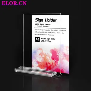Elor Custom High Quality Acrylic Double-sided Insert Page Menu Sign Holder Plastic Acrylic Frame Display Stand For Restaurant