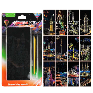 15.5x6.7cm 12 Cái/Bộ đầy màu sắc thành phố đêm <span class=keywords><strong>Scratch</strong></span> Painting handmade <span class=keywords><strong>Art</strong></span> <span class=keywords><strong>Scratch</strong></span> Painting DIY Creative <span class=keywords><strong>Scratch</strong></span> Painting - Product Image 1