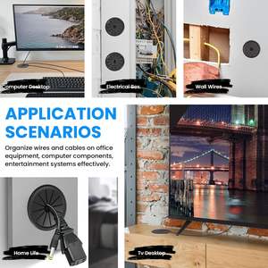 Gromet kabel 1-1. 1/2 inci penutup lubang kawat jenis gesper berbentuk kelopak untuk manajemen kabel dan perlindungan kabinet - Product Image 6