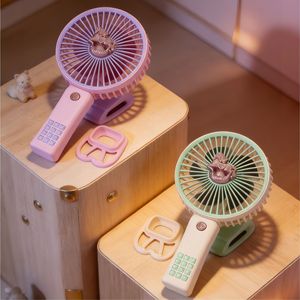 Mini Ventilador Portátil con Soporte, Recargable por USB, Motor de CC de 2W, Control por Botón, Ventilador de Escritorio Manos Libres para Estudiantes - Product Image 1
