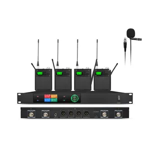 rack mount 200 meter 2.4g rechargeable 4 to 24 channel clip on professional wireless microphone system for pc with clear sound