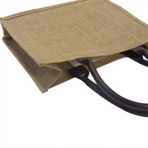 Sac de courses en toile de jute naturelle personnalisé, sacs écologiques réutilisables, sacs en toile de jute avec poche intérieure - Product Image 4