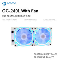 Refroidisseur de processeur liquide AIO blanc 240 mm avec deux ventilateurs PWM silencieux de 120 mm, kit de refroidissement par eau tout-en-un haute performance pour PC de jeu
