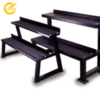 Support de rangement pour kettlebells à double niveau en acier épaissi de 3 cm, robuste, capacité de charge maximale de 800 kg