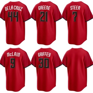 Envío Directo, Jersey de Béisbol de los Cincinnati Reds para Hombre y Niños # 44 Elly De La Cruz # 30 <span class=keywords><strong>Ken</strong></span> Griffey Jr. # Uniforme de Softbol 9 Matt McLain - Product Image 1