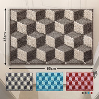 Tapis de porte d'intérieur géométrique Tapis d'entrée à profil bas Absorbant Lavable en machine Tapis de porte imprimés sur mesure