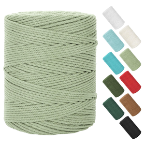 3mm 4mm Twisted Waterproof Coated Cotton <b>Braided</b> Lashing Rope Macrame Cord for Arm Knitting Crocheting DIY Handicraft Decorating - Product Image 1