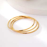 Bracelet jonc de luxe en acier inoxydable plaqué or, étanche, à maillons et chaînes, couleur or, bijoux de mode unisexe pour soirée
