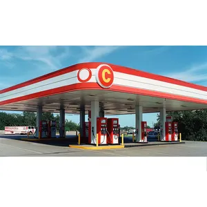 Gas Station Steel Canopee Metal Structure Dosel Pabellon Metal Roof Canopy Building