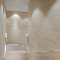 Panel Dinding Keramik Lunak Batu Fleksibel MCM Travertine Romawi Cetak 3D, Ringan untuk Kamar Mandi Hotel dan Dekorasi Komersial