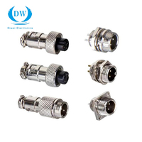 Conectores circulares GX macho hembra montaje brida montaje en Panel enchufe GX12 GX16 GX20 GX30 conector Gx