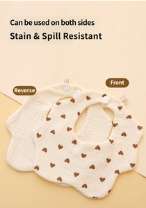Bavoir pour nouveau-né personnalisé en tissu <span class=keywords><strong>gaze</strong></span> <span class=keywords><strong>de</strong></span> <span class=keywords><strong>coton</strong></span> et bambou à 6 couches, avec manches lanternes et fermeture à bouton unique - Product Image 5
