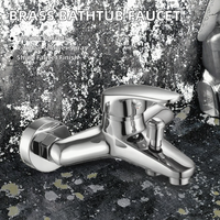 Robinet de baignoire monocommande en alliage de zinc avec douchette, jet pluie, thermostat, mélangeur eau chaude et froide, buse, cartouche céramique