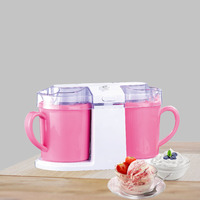 Le plus récent fabricant de crème glacée Double tasses maison Mini sorbetière 0.5Lx2 sorbetière