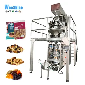 Auto Weighing Packaging Coffee Beans Potato Plantain Chips Dry Food Rice Pasta Almond Peanut Packing Machine Sugar Nuts