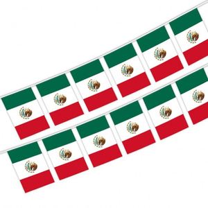 Mexico String <b>Flag</b> Polyester Fabric National Country <b>Flag</b> for Birthday Party Festival Decoration - Product Image 1