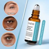 Sérum Contour des Yeux Multi-Peptides et Hyaluronate de Sodium Marque Blanche Anti-Rides Raffermissant Hydratant Rafraîchissant avec Applicateur à Billes 316 pour Femme