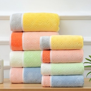 Toalla de Baño de Felpa Coral, Color Sólido, Rectangular, Resistente a las Pelusas, Absorbente, para Uso Doméstico, 170g 200g, Toallas de Dos Colores - Product Image 1