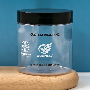 Paquete <span class=keywords><strong>de</strong></span> 12 Frascos Cosméticos Profesionales con Tapa Negra - Envases PET <span class=keywords><strong>de</strong></span> Boca Ancha <span class=keywords><strong>de</strong></span> 3.4oz para Pomada para el Cabello, Control <span class=keywords><strong>de</strong></span> Bordes y Gel <span class=keywords><strong>de</strong></span> Peinado - Product Image 2