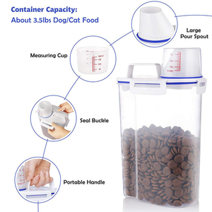 Fabrika doğrudan satış yüksek kalite taşınabilir kare Pet gıda saklama kapları büyük kapasiteli plastik 2-in-1 mutfak kullanımı için - Product Image 3