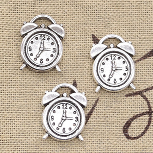 <span class=keywords><strong>Horloge</strong></span> à breloques 17x13mm fabrication à la main, pendentifs vintage de couleur argent tibétain, bricolage pour bracelet collier - Product Image 3