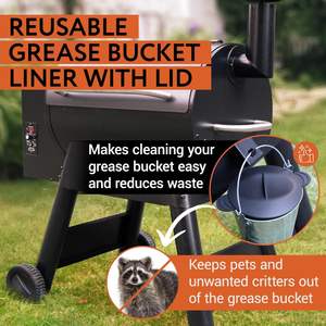 Revestimiento Reutilizable de Silicona Negra para Cubeta de Grasa, 5.5x6.25 Pulgadas, Resistente al Calor, Accesorios para Parrillas de Pellets <span class=keywords><strong>Traeger</strong></span> y Pit Boss - Product Image 4