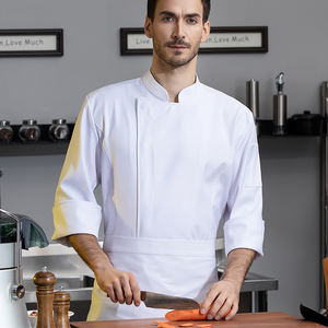 Abrigos de chef afilados Uniformes de restaurante y bar Camisa Chaquetas de manga corta Uniforme de cocina impermeable Chef - Product Image 3