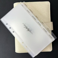Pochettes de rangement pour argent en PP A6 personnalisées et durables, avec onglets mensuels, pochettes en plastique transparent givré pour classeur budgétaire à 6 anneaux