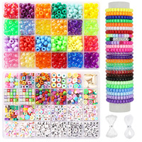 Kit de fabrication de bijoux pour enfants DIY avec perles en plastique pour bracelets, pour l'assemblage transfrontalier