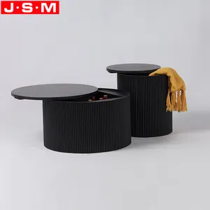 New Style Customization Solid Wood Round Corner Have Storage Tea Table