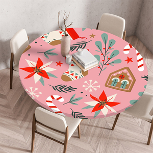Nhà Máy giáng sinh Snowman bảng vải Bìa Xmas Hươu bóng đàn hồi lưỡi chống bụi Vòng được trang bị Khăn trải bàn - Product Image 2