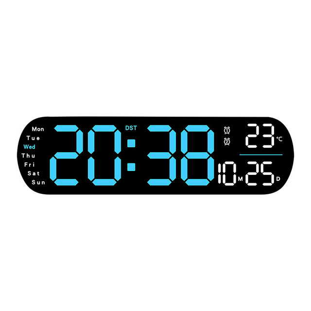Creative Multifunctional Living Room Wall Clock Thermometer Luminous Perpetual Calendar Large Screen LED Digital Alarm Clock