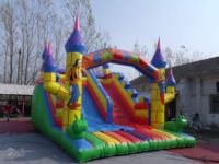Château gonflable géant Mickey Cartoon avec toboggan, combo commercial, aire de jeux gonflable pour enfants, idéal pour la location événementielle
